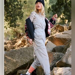 Free People Movement Chaparral Convertible Hike Or Ski Onesie Gray NWT